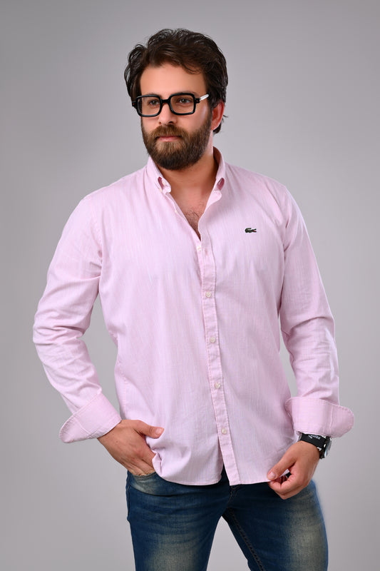 Polished Cotton-Lycra Shirt – Solid, Half-Slim Fit