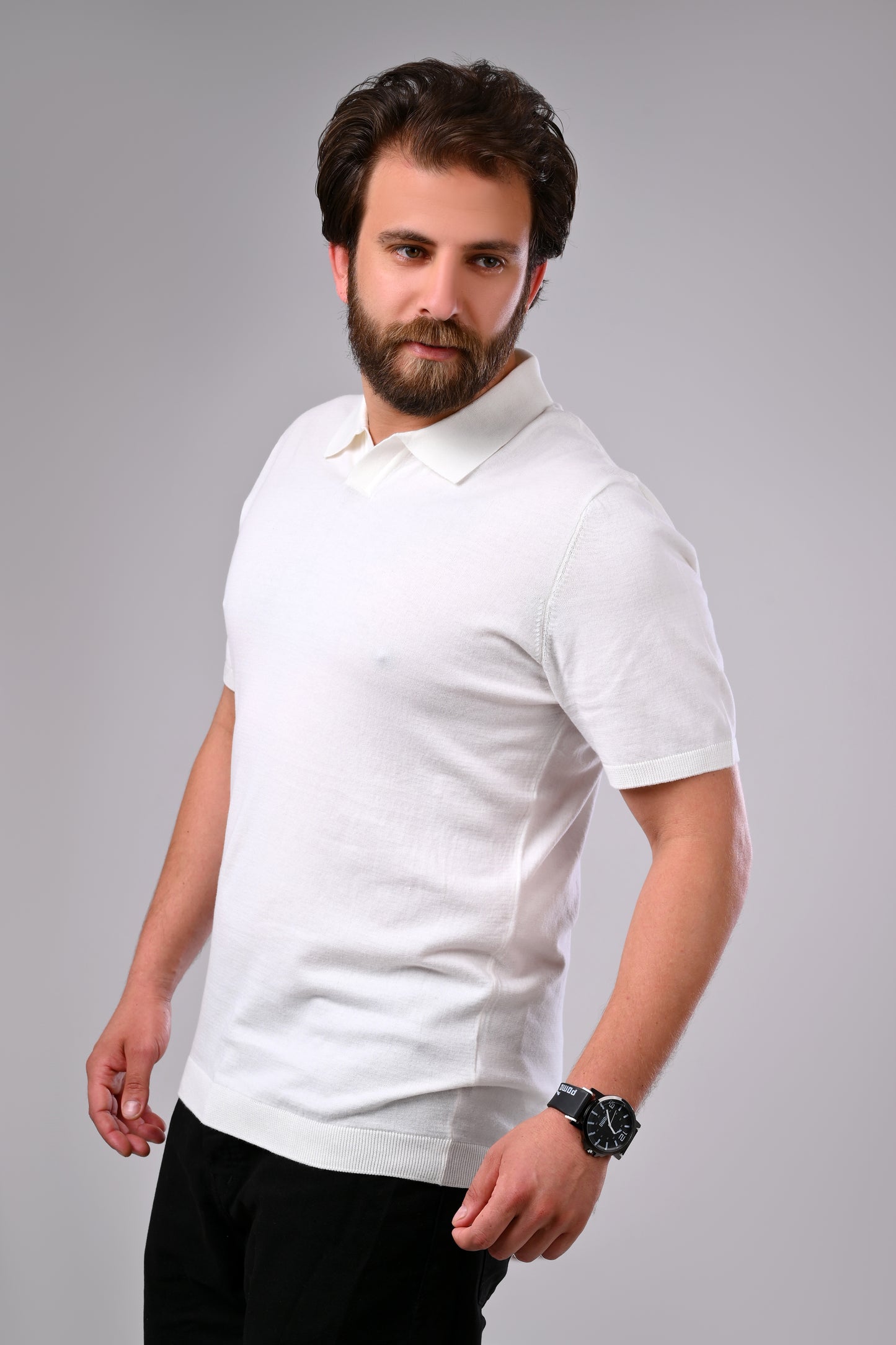 100% Cotton Polo Sweater – Clean, Minimal Design