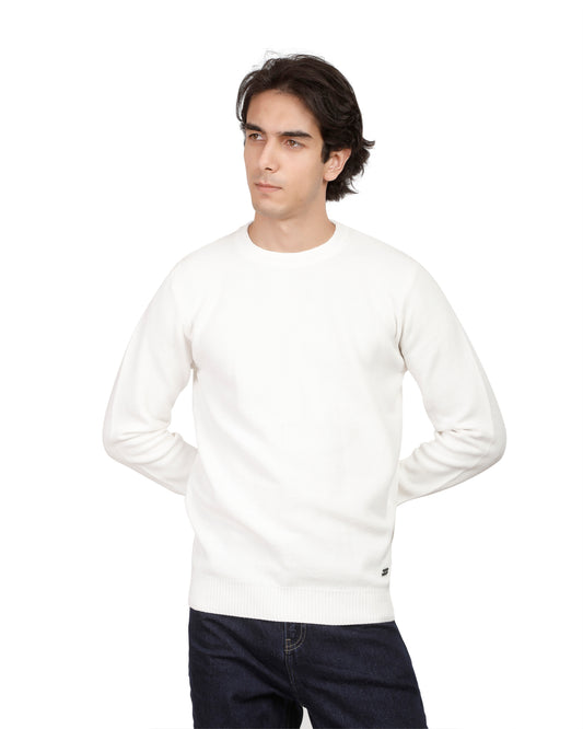 Honeycomb Knit Crew Neck Pullover