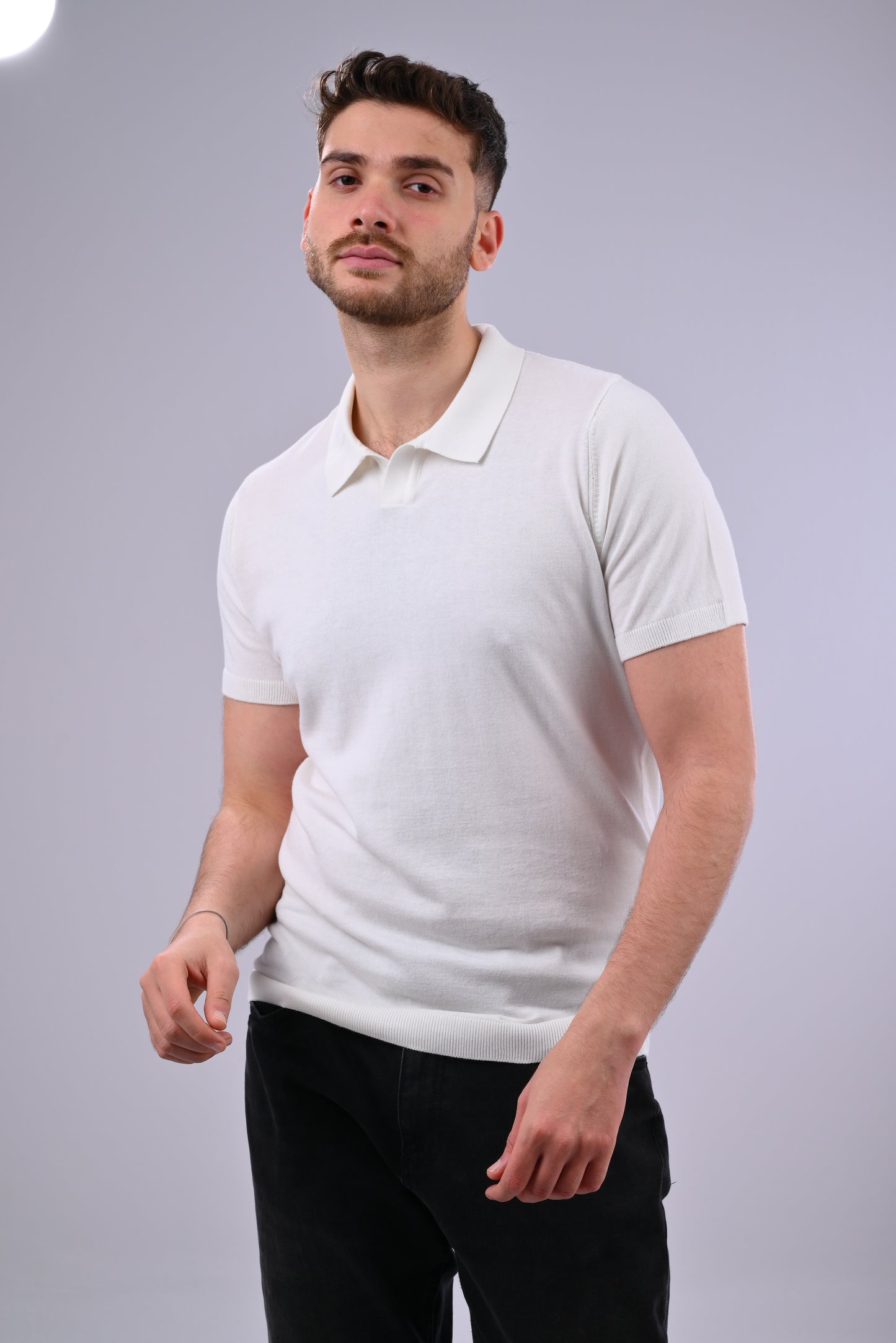 100% Cotton Polo Sweater – Clean, Minimal Design