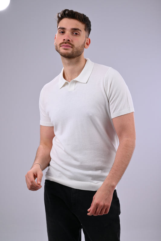 100% Cotton Polo Sweater – Clean, Minimal Design