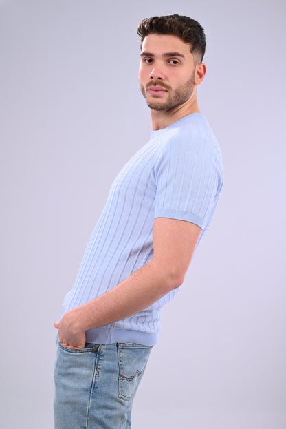 سترة قطنية 100% - ناعمة وخفيفة الوزن وذات رقبة دائرية كلاسيكية