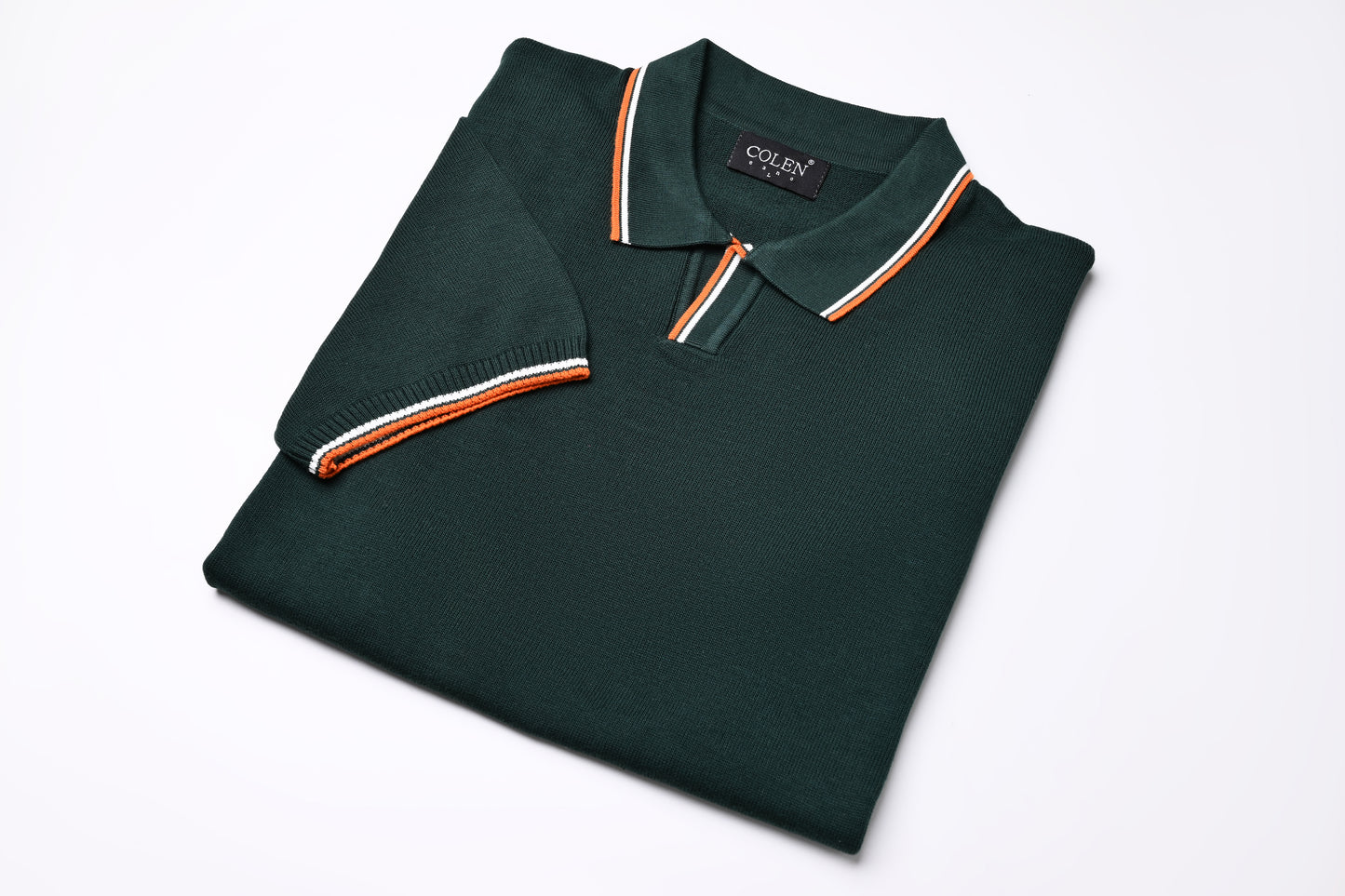 Classic Cotton Polo Sweater – Solid with Twin Tipping