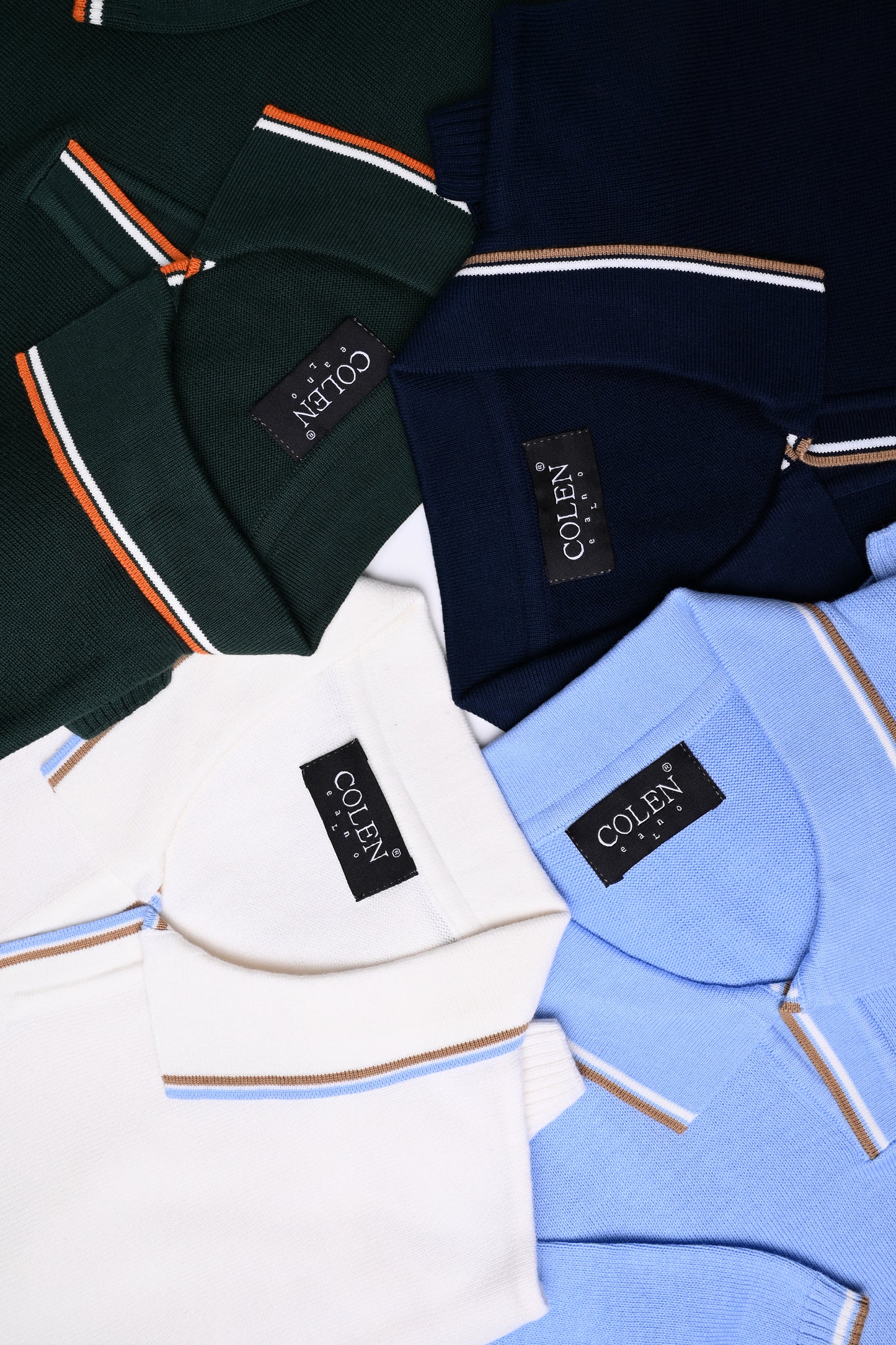 Classic Cotton Polo Sweater – Solid with Twin Tipping