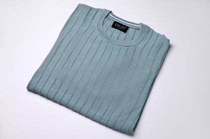 سترة قطنية 100% - ناعمة وخفيفة الوزن وذات رقبة دائرية كلاسيكية