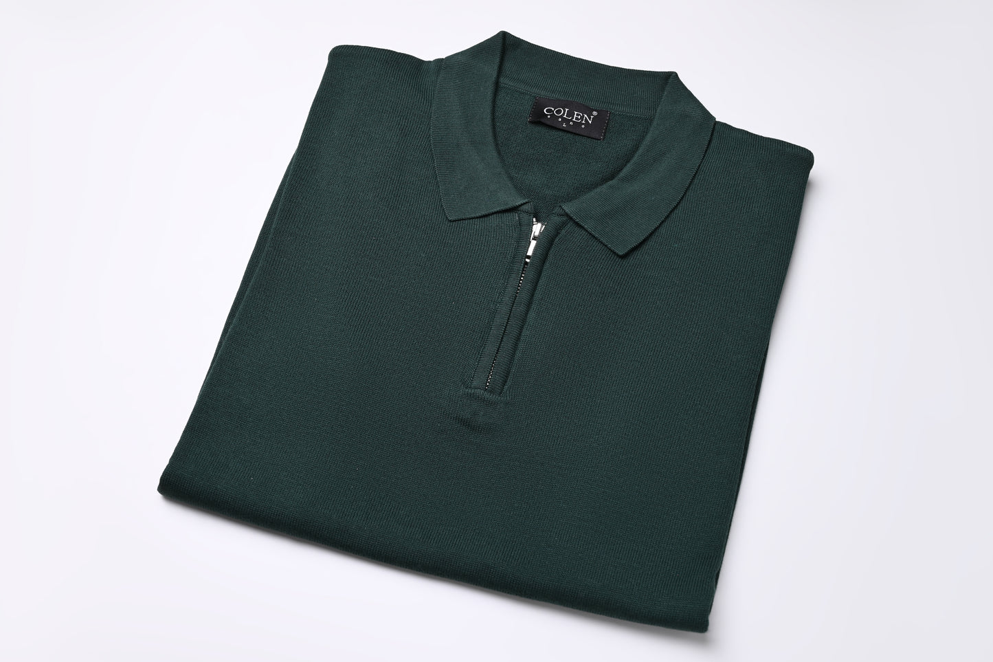 100% Cotton Zip-Up Polo Collar Sweater