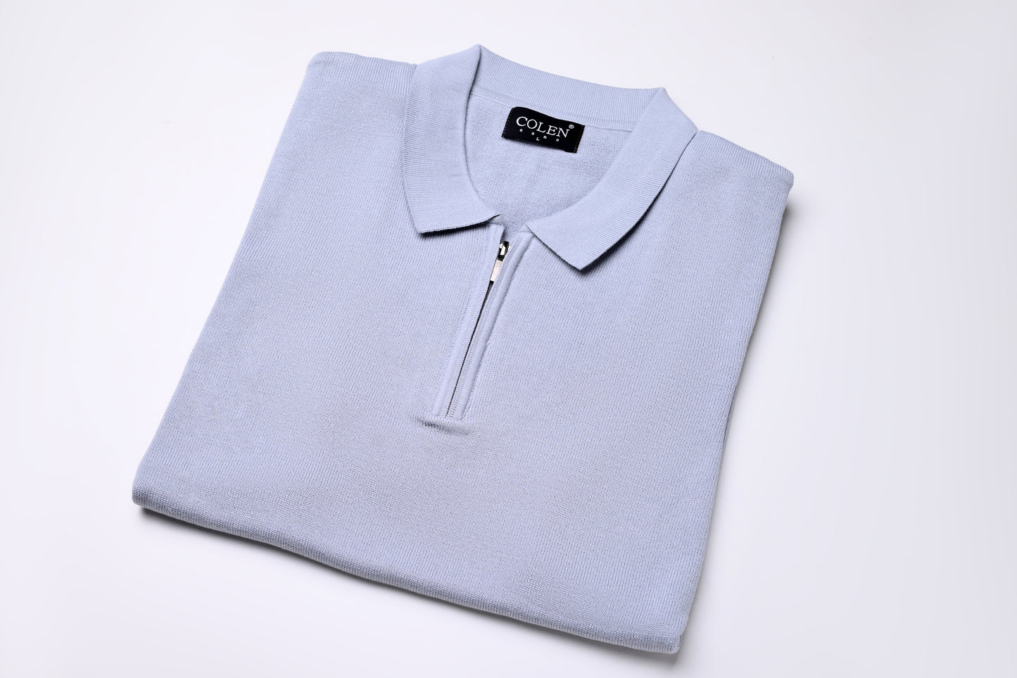 100% Cotton Zip-Up Polo Collar Sweater