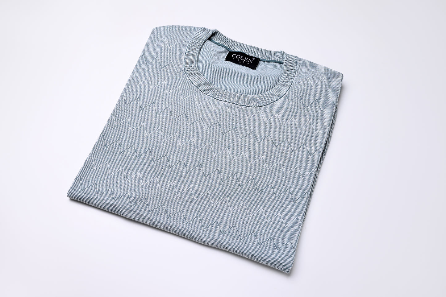 Classic Round-Neck Cotton Knit – Subtle Stripes