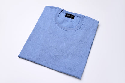 Classic Round-Neck Cotton Knit with Subtle Stripes for Everyday Comfort