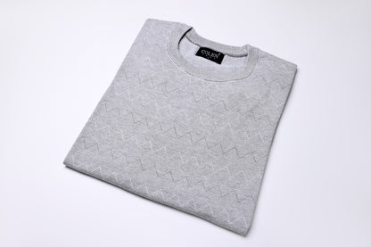 Classic Round-Neck Cotton Knit with Subtle Stripes for Everyday Comfort