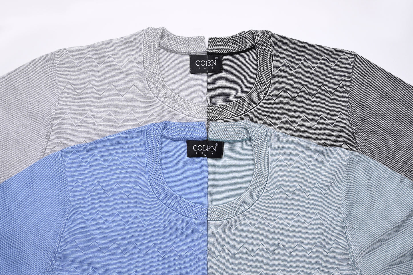 Classic Round-Neck Cotton Knit – Subtle Stripes
