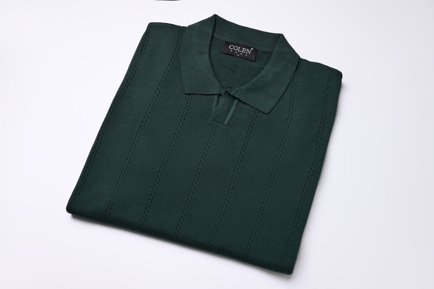 Light, Airy, Elegant – 100% Cotton Polo Sweater with Refined Openwork Detail