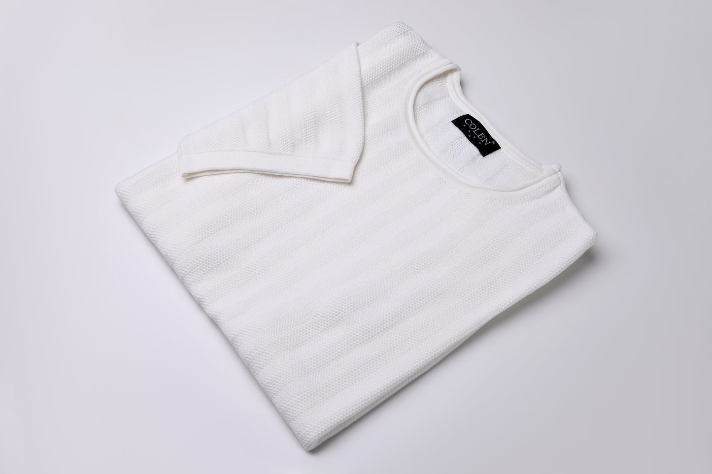 100% Cotton Short-Sleeve Textured Knit T-Shirt