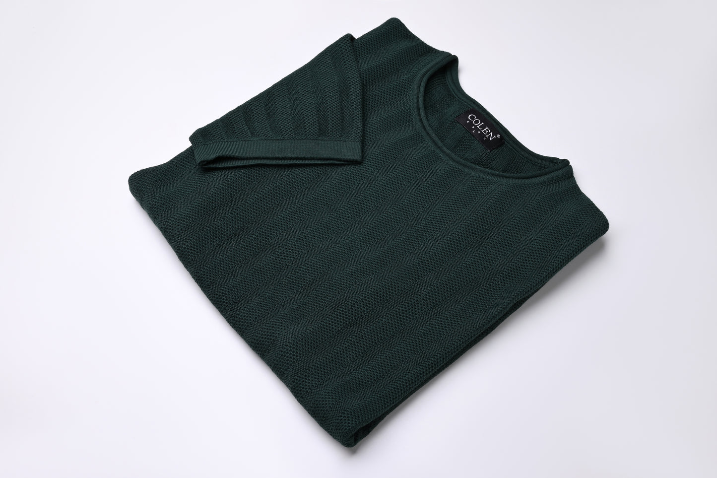 100% Cotton Short-Sleeve Textured Knit T-Shirt