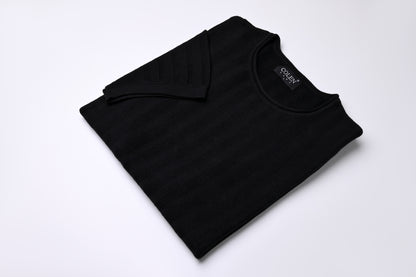 تي شيرت محبوك بأكمام قصيرة مصنوع من القطن بنسبة 100%