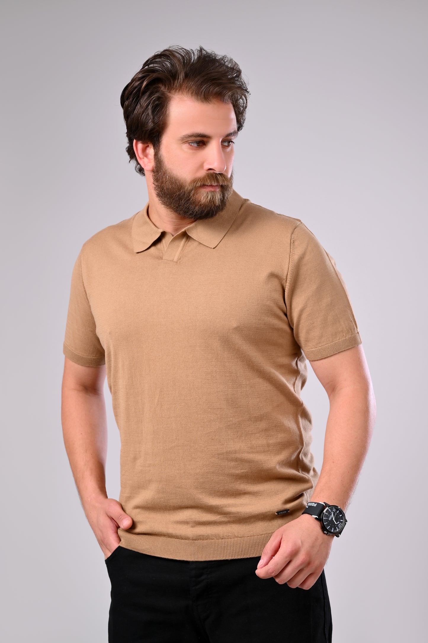 100% Cotton Polo Sweater – Clean, Minimal Design