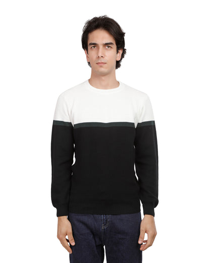 Premium Honeycomb Knit Sweater with Subtle Stripes