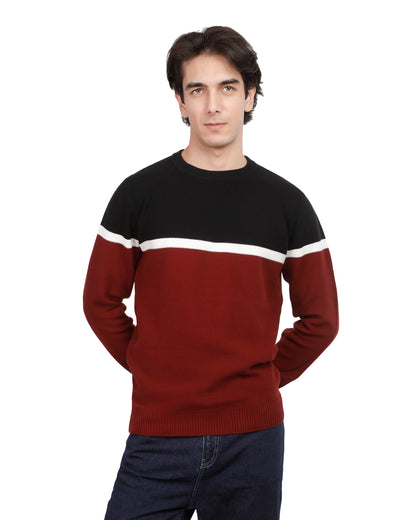 Premium Honeycomb Knit Sweater with Subtle Stripes