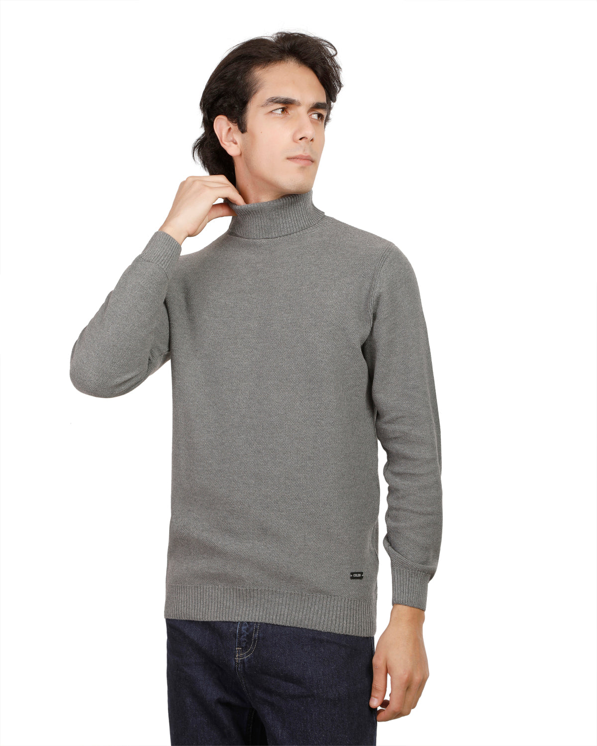 Honeycomb Knit Turtleneck Pullover