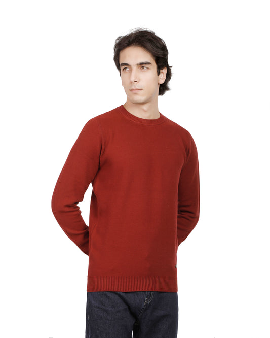 Honeycomb Knit Crew Neck Pullover